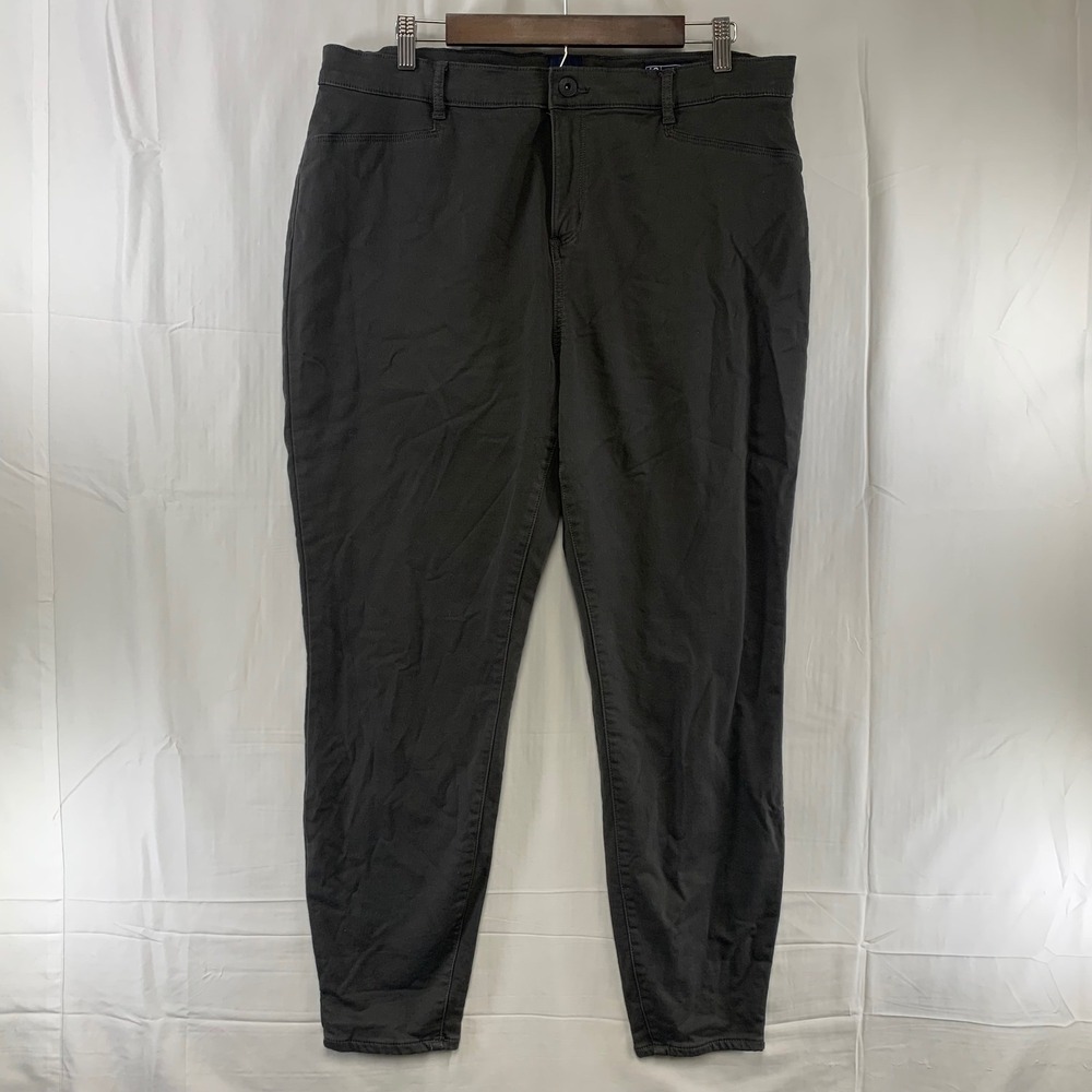 GAP Pants‎ Womens 16 Charcoal Grey Stretch Skinny Tapered Chino Trousers